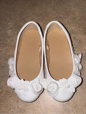 Janie and Jack Girls' White Rosette Ballet Flats